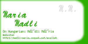 maria madli business card